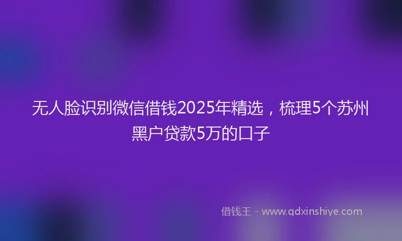 无人脸识别微信借钱2025年精选，梳理5个苏州黑户贷款5万的口子