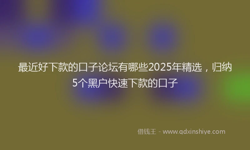 最近好下款的口子论坛有哪些2025年精选，归纳5个黑户快速下款的口子