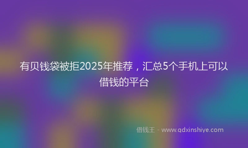 有贝钱袋被拒2025年推荐，汇总5个手机上可以借钱的平台