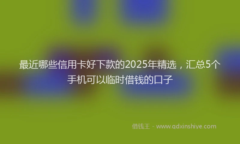 最近哪些信用卡好下款的2025年精选，汇总5个手机可以临时借钱的口子