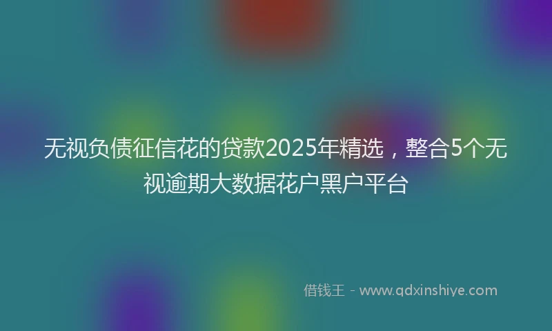 无视负债征信花的贷款2025年精选，整合5个无视逾期大数据花户黑户平台