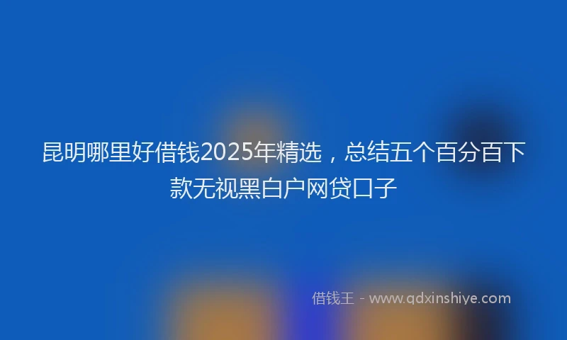 昆明哪里好借钱2025年精选，总结五个百分百下款无视黑白户网贷口子