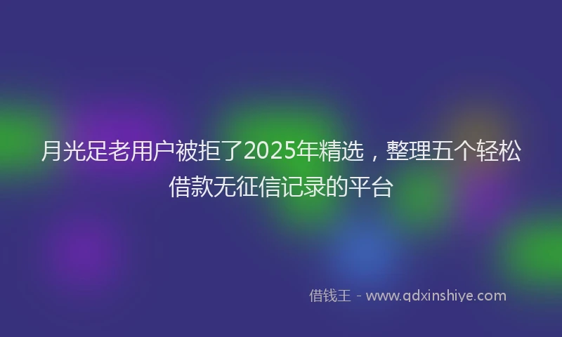 月光足老用户被拒了2025年精选，整理五个轻松借款无征信记录的平台