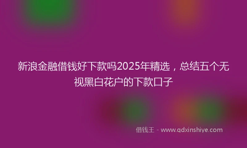 新浪金融借钱好下款吗2025年精选，总结五个无视黑白花户的下款口子