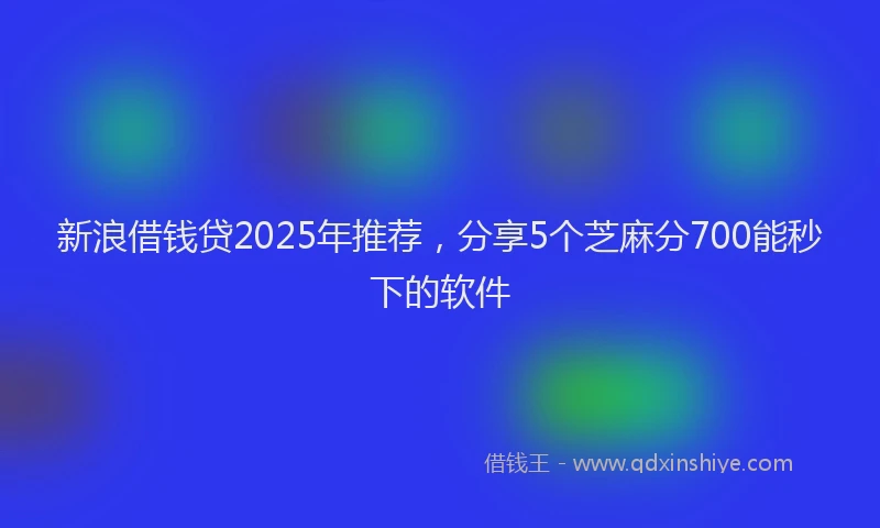 新浪借钱贷2025年推荐，分享5个芝麻分700能秒下的软件