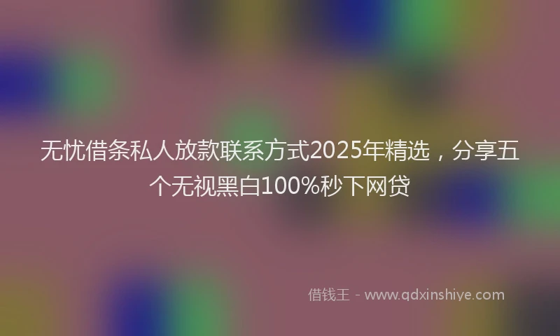 无忧借条私人放款联系方式2025年精选，分享五个无视黑白100%秒下网贷