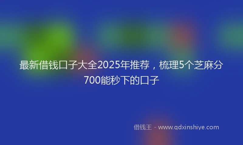 最新借钱口子大全2025年推荐，梳理5个芝麻分700能秒下的口子