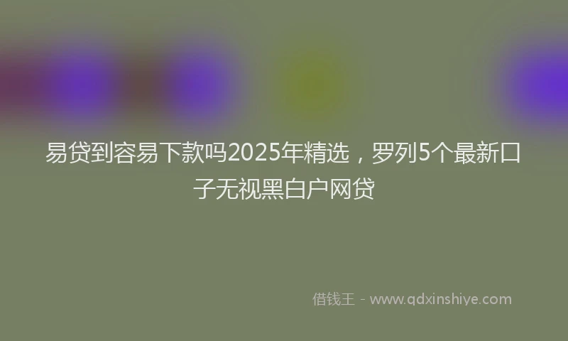易贷到容易下款吗2025年精选，罗列5个最新口子无视黑白户网贷