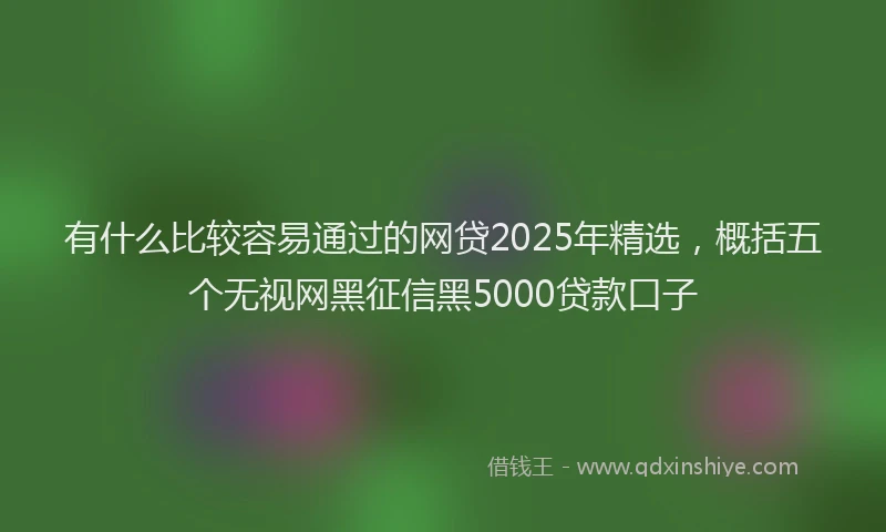 有什么比较容易通过的网贷2025年精选，概括五个无视网黑征信黑5000贷款口子