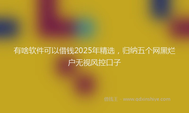有啥软件可以借钱2025年精选，归纳五个网黑烂户无视风控口子