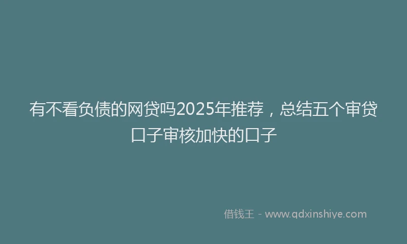 有不看负债的网贷吗2025年推荐，总结五个审贷口子审核加快的口子