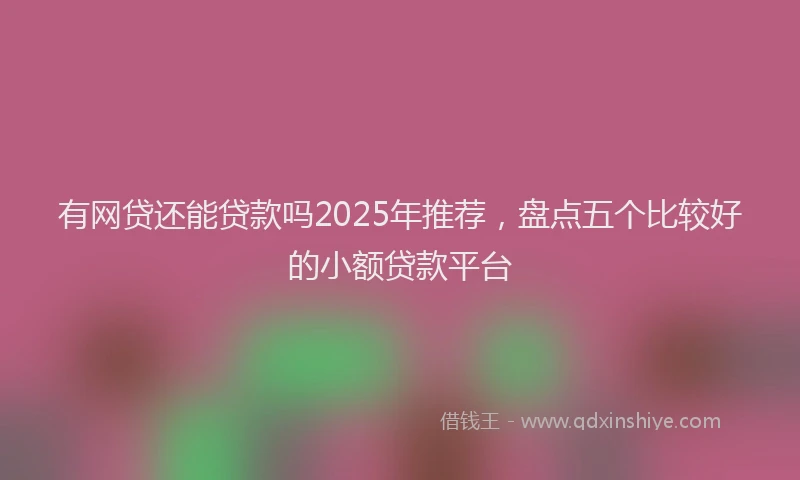 有网贷还能贷款吗2025年推荐，盘点五个比较好的小额贷款平台