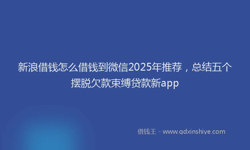新浪借钱怎么借钱到微信2025年推荐，总结五个摆脱欠款束缚贷款新app