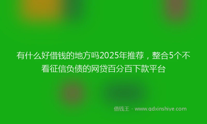 有什么好借钱的地方吗2025年推荐，整合5个不看征信负债的网贷百分百下款平台