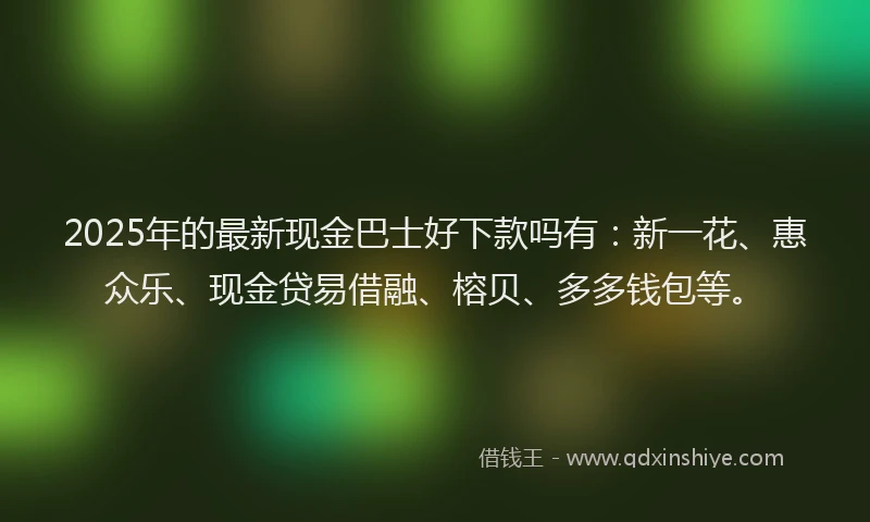 2025年的最新现金巴士好下款吗有：新一花、惠众乐、现金贷易借融、榕贝、多多钱包等。