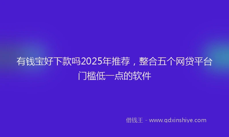 有钱宝好下款吗2025年推荐，整合五个网贷平台门槛低一点的软件