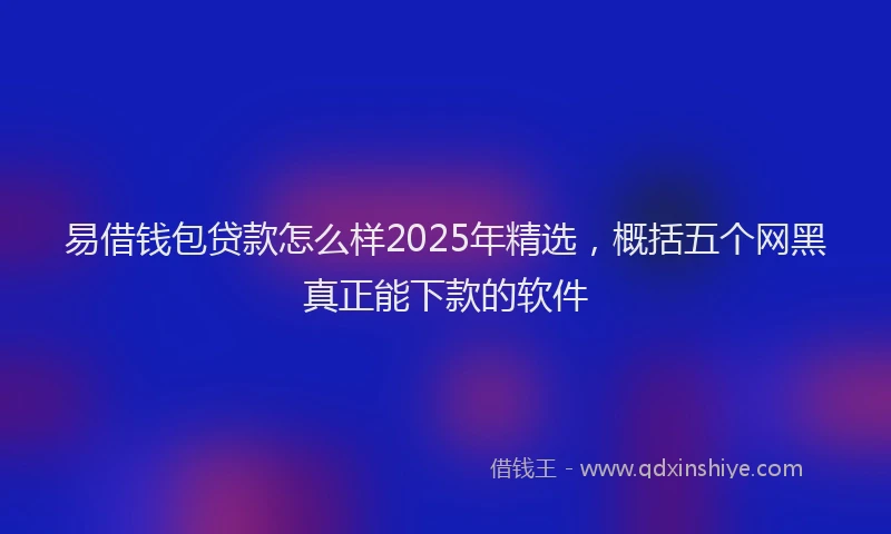 易借钱包贷款怎么样2025年精选，概括五个网黑真正能下款的软件