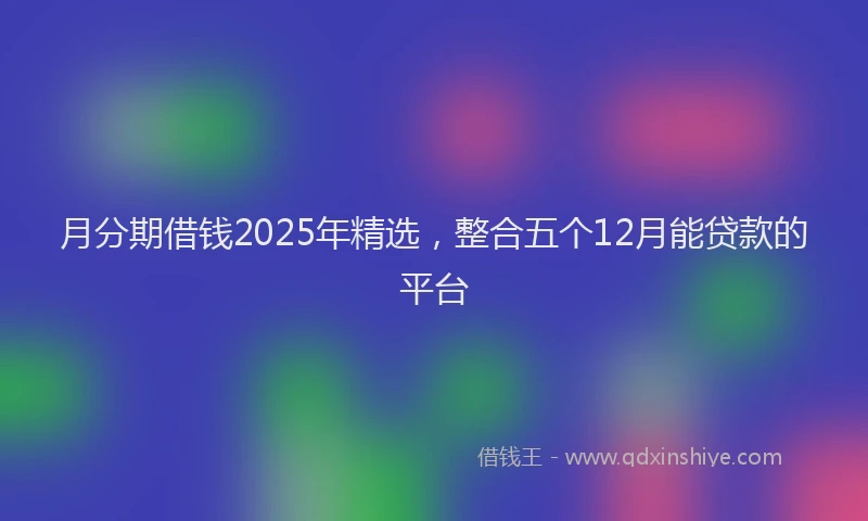 月分期借钱2025年精选，整合五个12月能贷款的平台