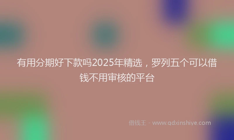 有用分期好下款吗2025年精选，罗列五个可以借钱不用审核的平台