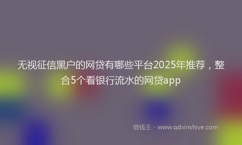 无视征信黑户的网贷有哪些平台2025年推荐，整合5个看银行流水的网贷app