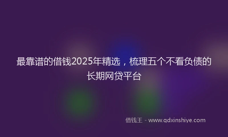 最靠谱的借钱2025年精选，梳理五个不看负债的长期网贷平台