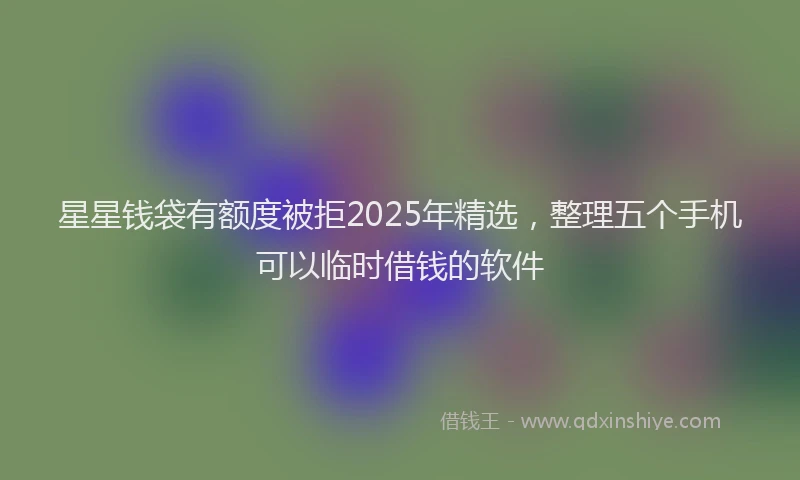 星星钱袋有额度被拒2025年精选，整理五个手机可以临时借钱的软件