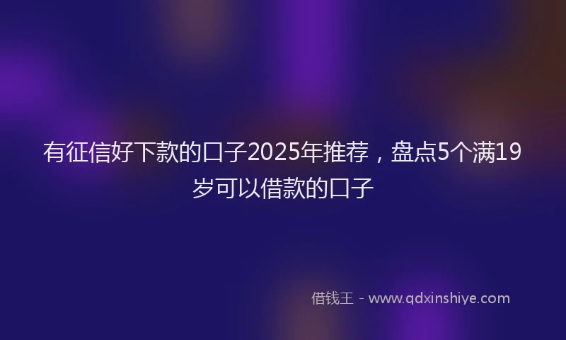 有征信好下款的口子2025年推荐，盘点5个满19岁可以借款的口子