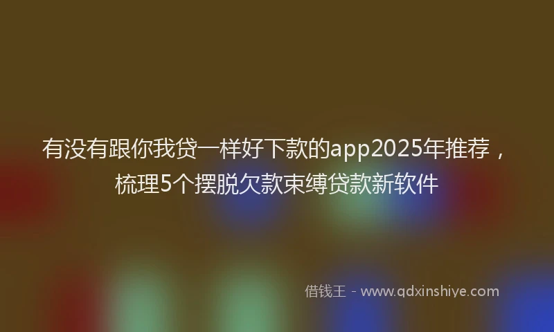有没有跟你我贷一样好下款的app2025年推荐，梳理5个摆脱欠款束缚贷款新软件