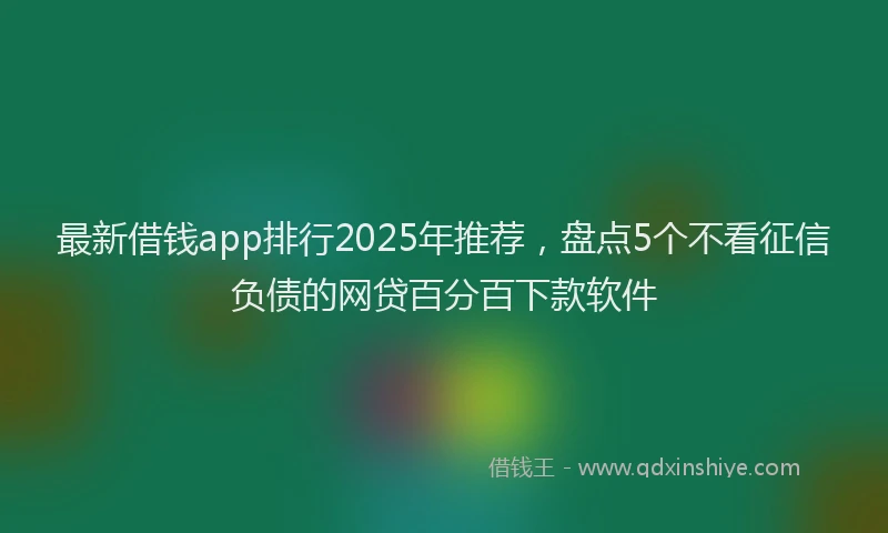 最新借钱app排行2025年推荐，盘点5个不看征信负债的网贷百分百下款软件