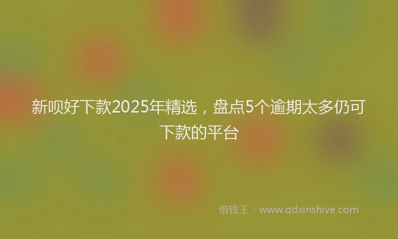 新呗好下款2025年精选，盘点5个逾期太多仍可下款的平台