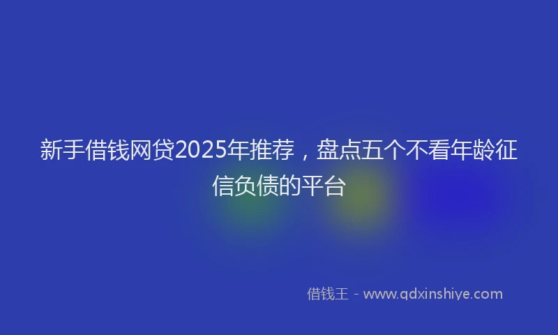 新手借钱网贷2025年推荐，盘点五个不看年龄征信负债的平台
