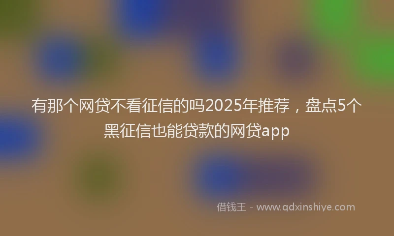 有那个网贷不看征信的吗2025年推荐，盘点5个黑征信也能贷款的网贷app