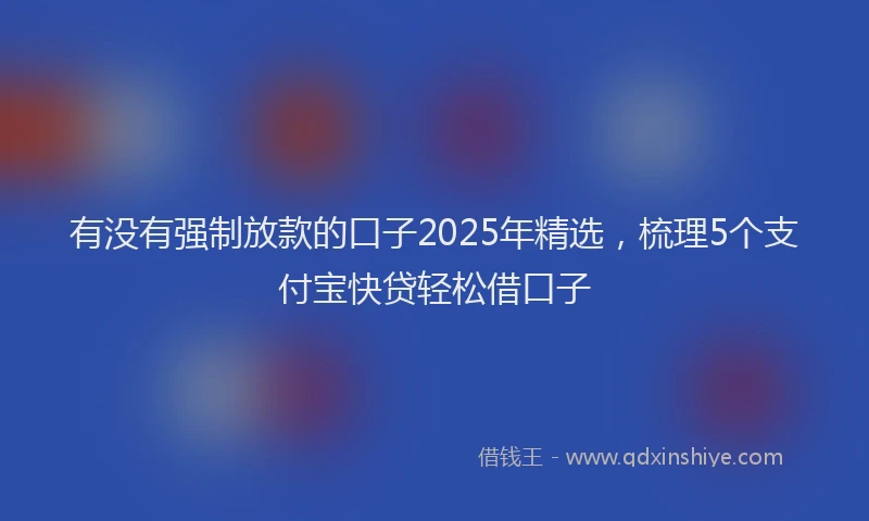 有没有强制放款的口子2025年精选，梳理5个支付宝快贷轻松借口子