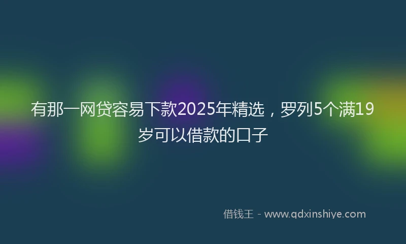 有那一网贷容易下款2025年精选，罗列5个满19岁可以借款的口子