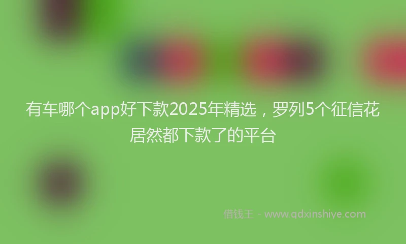 有车哪个app好下款2025年精选，罗列5个征信花居然都下款了的平台