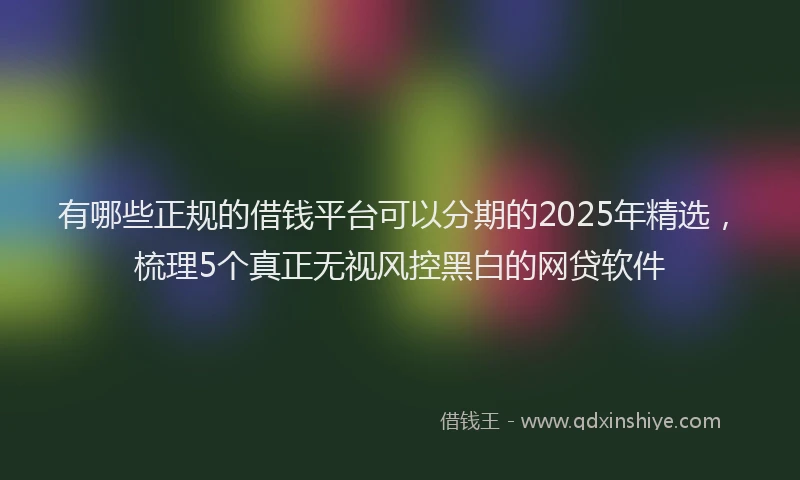 有哪些正规的借钱平台可以分期的2025年精选，梳理5个真正无视风控黑白的网贷软件