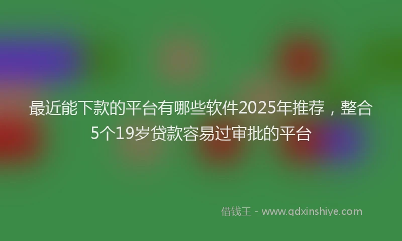 最近能下款的平台有哪些软件2025年推荐，整合5个19岁贷款容易过审批的平台