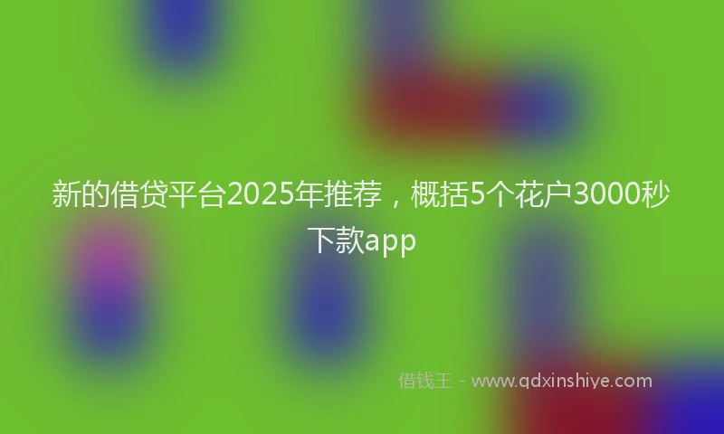 新的借贷平台2025年推荐，概括5个花户3000秒下款app