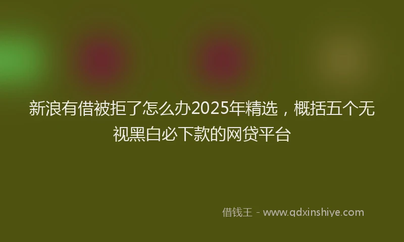 新浪有借被拒了怎么办2025年精选，概括五个无视黑白必下款的网贷平台