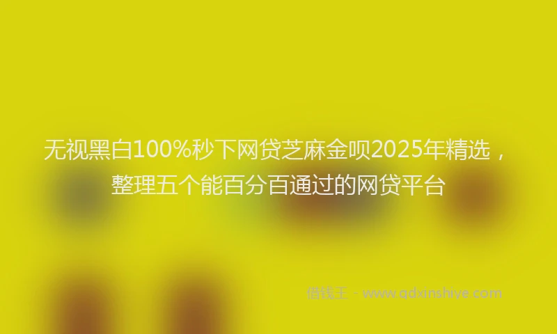 无视黑白100%秒下网贷芝麻金呗2025年精选，整理五个能百分百通过的网贷平台
