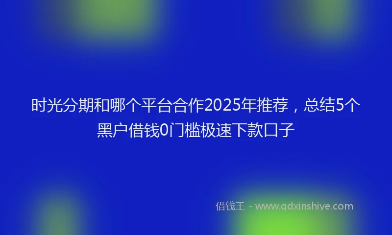 时光分期和哪个平台合作2025年推荐，总结5个黑户借钱0门槛极速下款口子