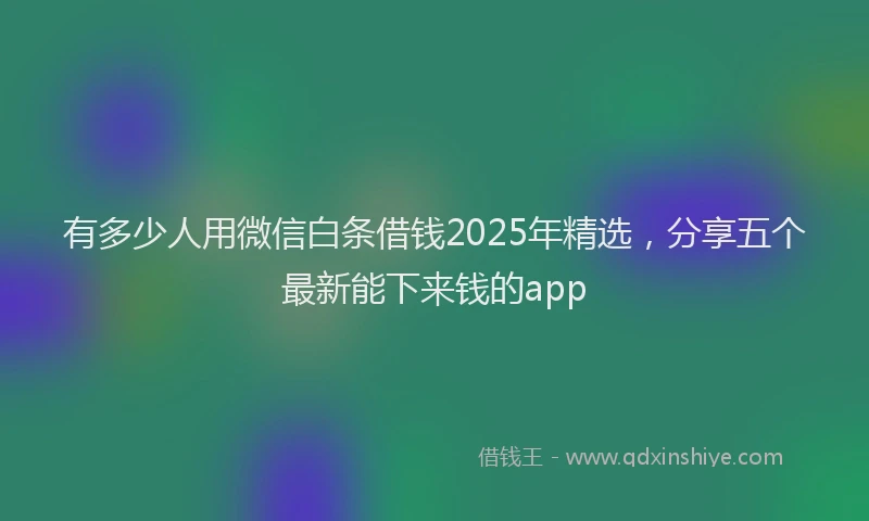有多少人用微信白条借钱2025年精选，分享五个最新能下来钱的app