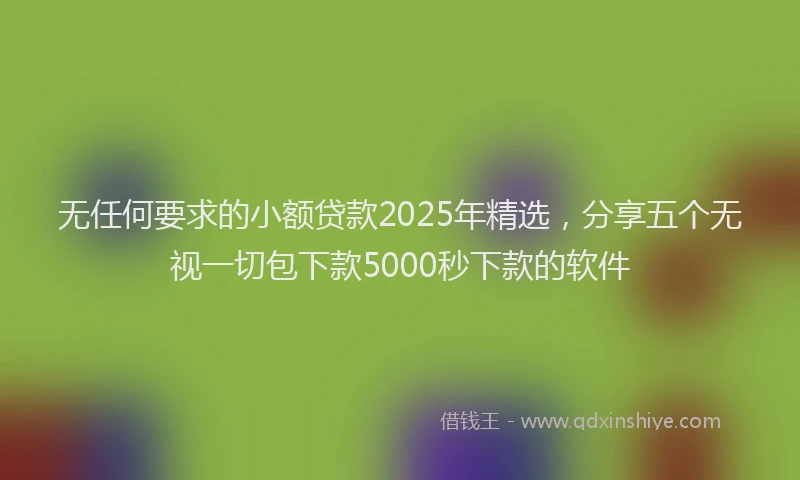 无任何要求的小额贷款2025年精选，分享五个无视一切包下款5000秒下款的软件