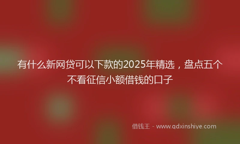 有什么新网贷可以下款的2025年精选，盘点五个不看征信小额借钱的口子