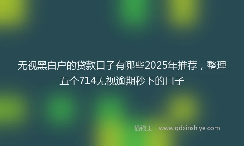 无视黑白户的贷款口子有哪些2025年推荐，整理五个714无视逾期秒下的口子