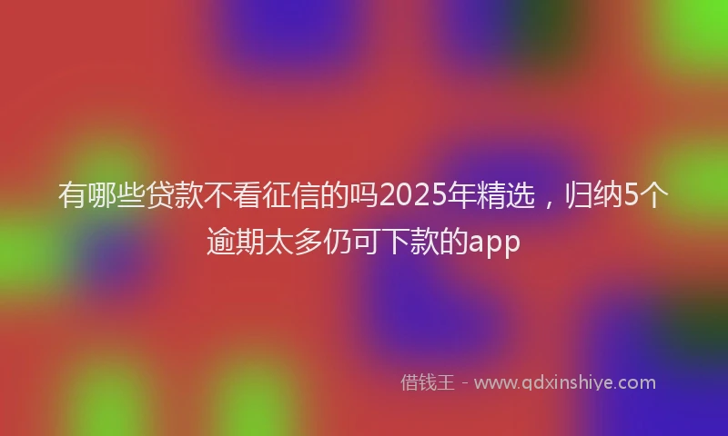 有哪些贷款不看征信的吗2025年精选，归纳5个逾期太多仍可下款的app