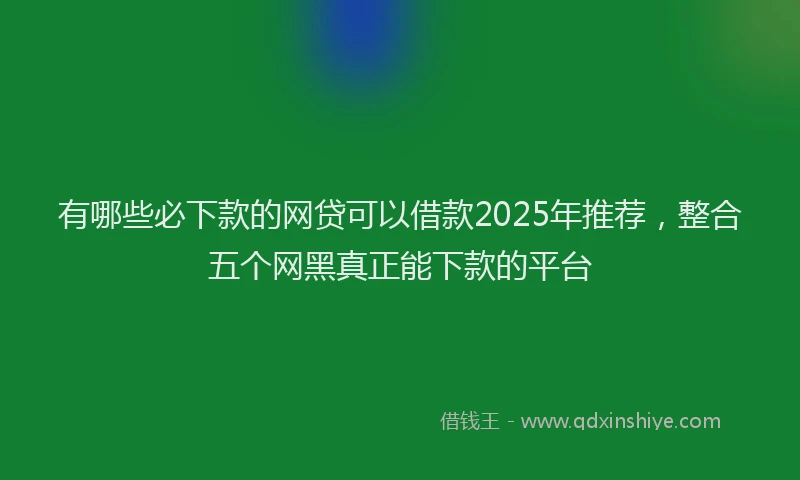 有哪些必下款的网贷可以借款2025年推荐，整合五个网黑真正能下款的平台