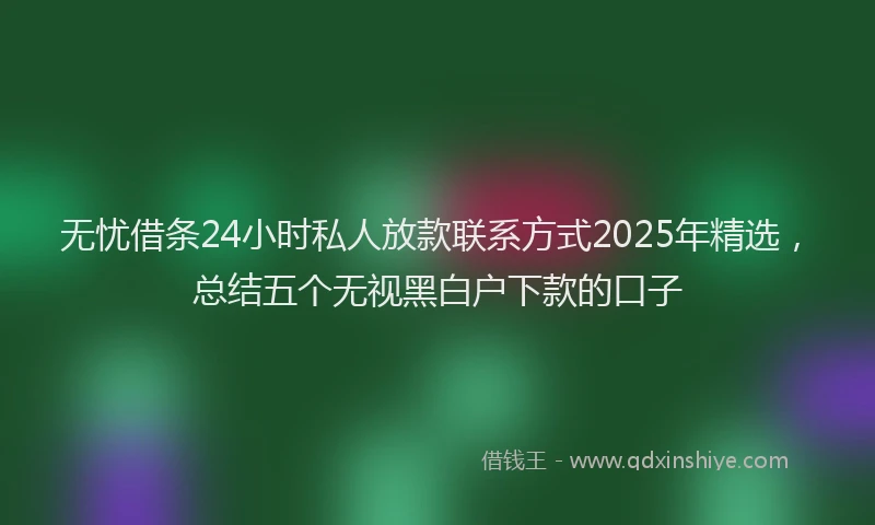 无忧借条24小时私人放款联系方式2025年精选，总结五个无视黑白户下款的口子