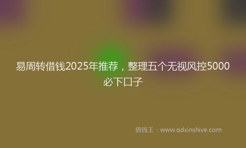 易周转借钱2025年推荐，整理五个无视风控5000必下口子