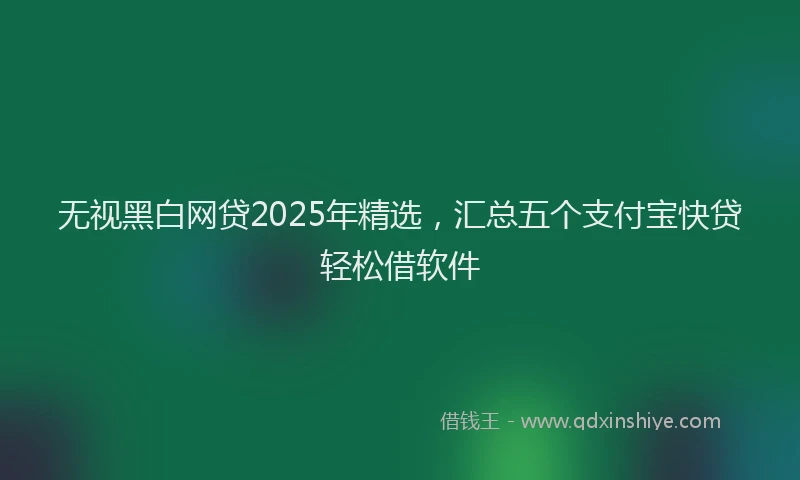 无视黑白网贷2025年精选，汇总五个支付宝快贷轻松借软件